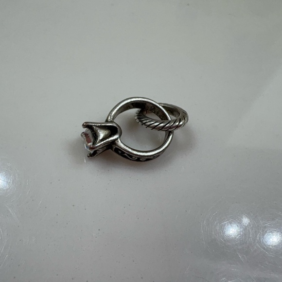 Brighton Diamond Ring Charm Engagement Elegant Silver Gemstone Bracelet Bride - Picture 3 of 5